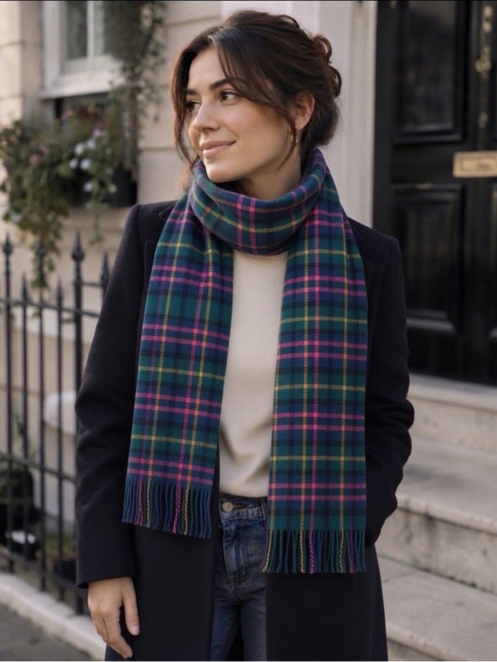NWT J.Crew Italian Wool Plaid Scarf-Made in Italy